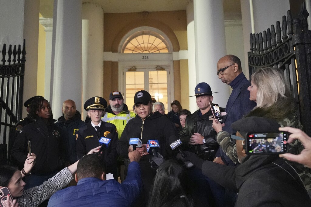 New Orleans mayor LaToya Cantrell makes a statement after a vehicle drove into a crowd on New Orleans' Canal and Bourbon Street, Wednesday Jan. 1, 2025.