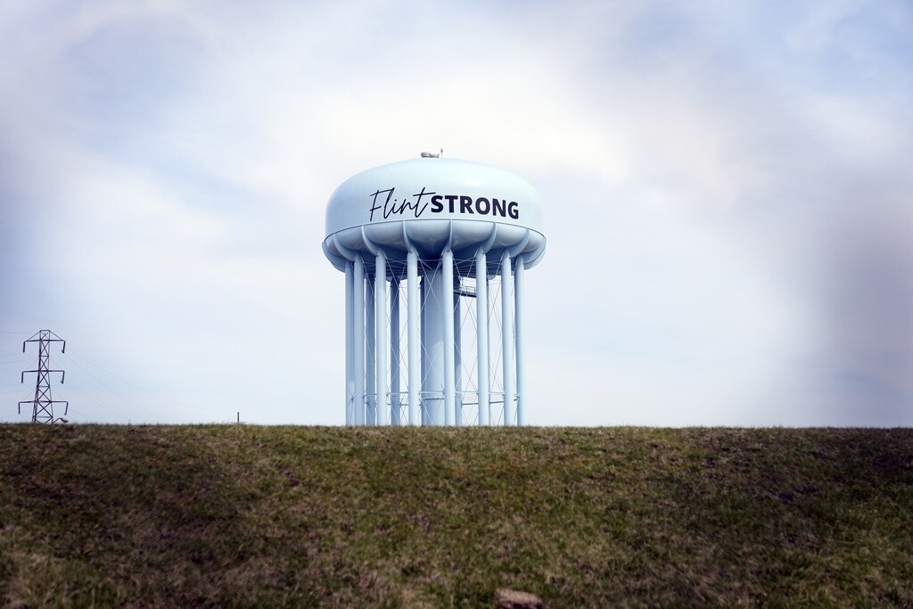 Flint water tower.